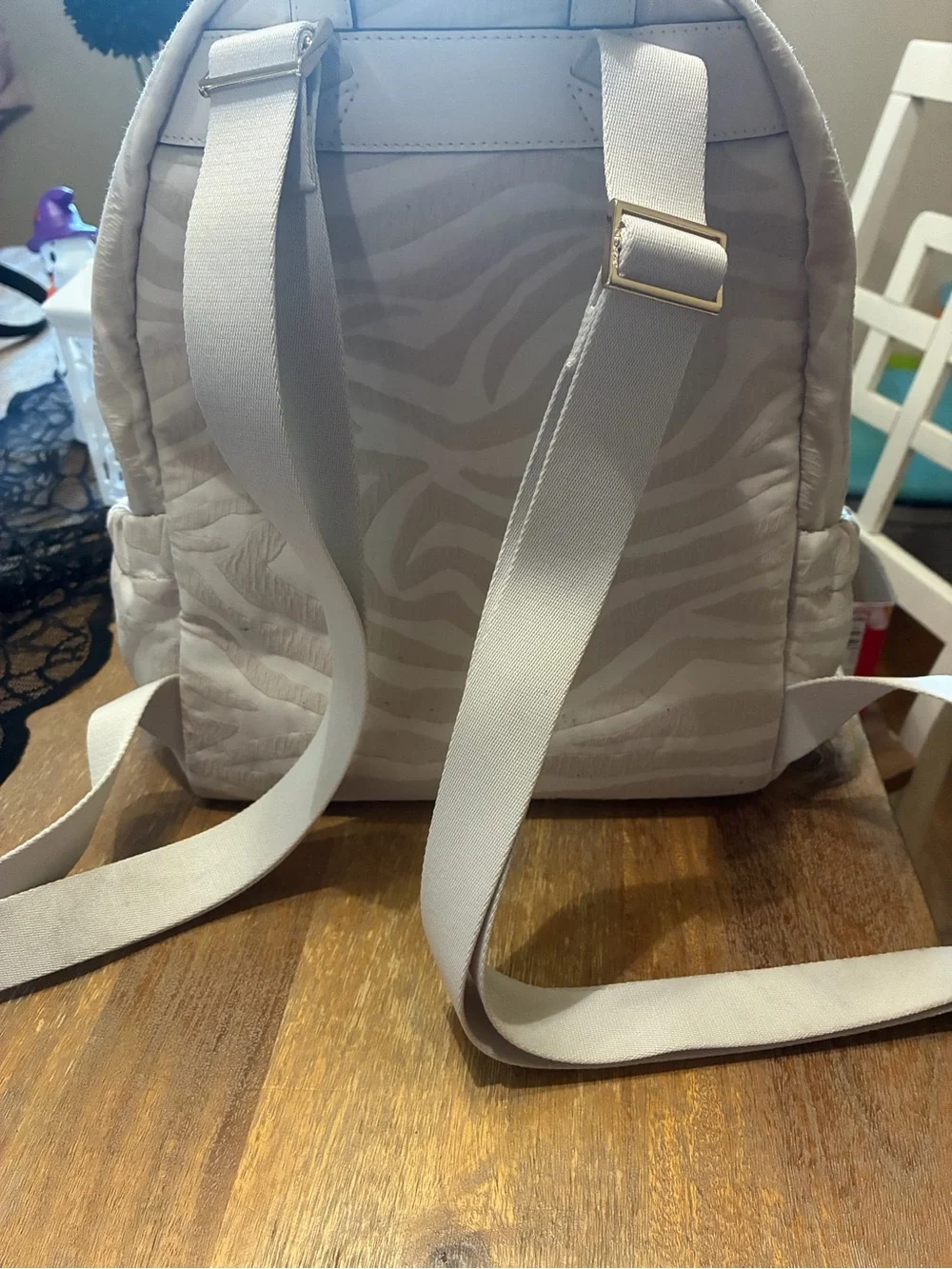 kate spade Quilted Cream Zebra-Pattern Backpack